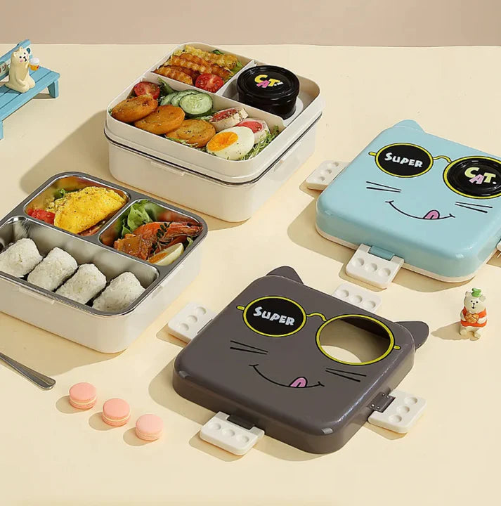 Crazy Cat Stainless Steel Bento Lunch Box