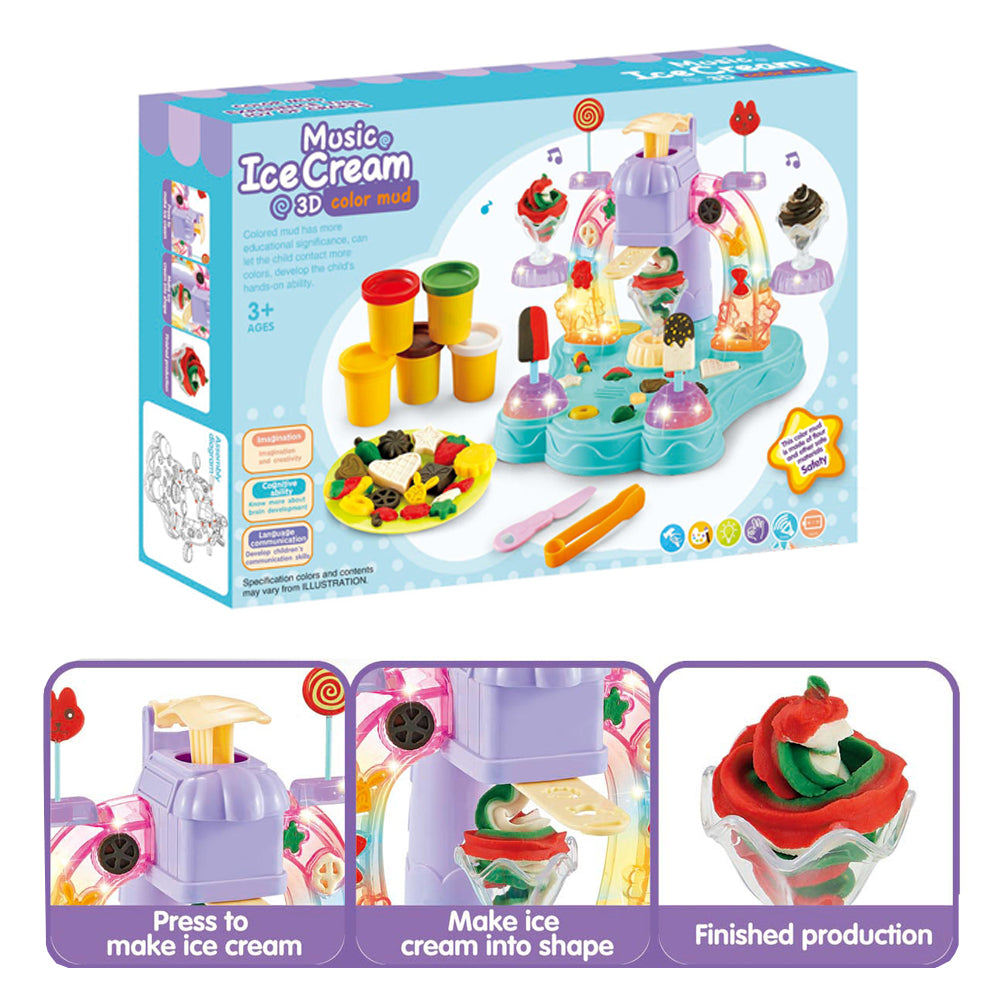DIY Ice Cream Clay Set with Light & Music