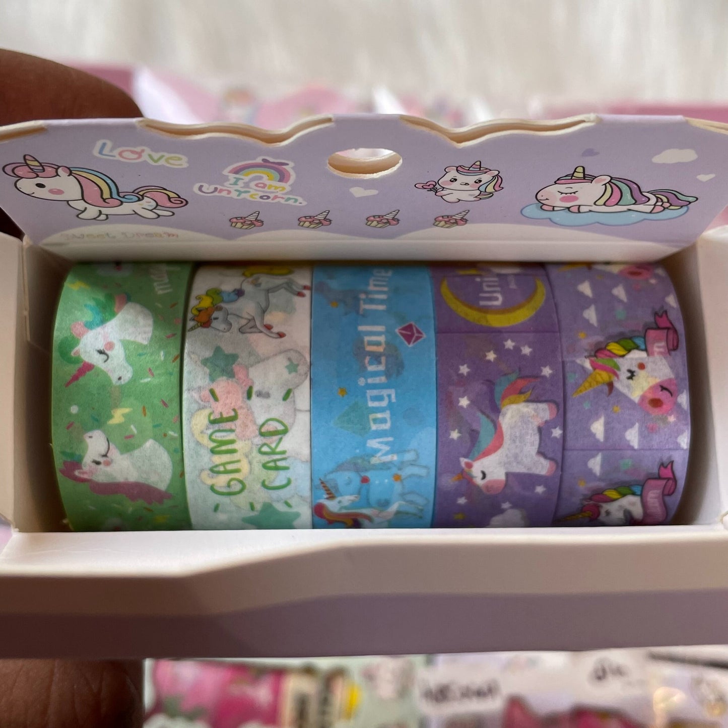 Kawaii Unicorn Printed Washi Tape (Set of 5)