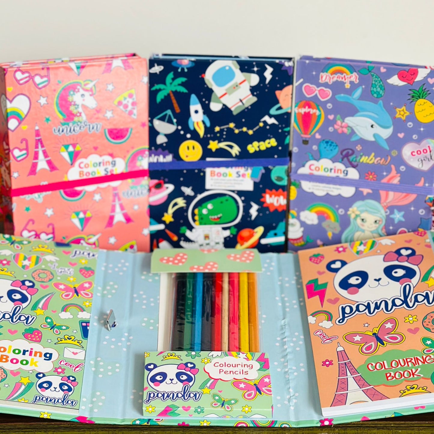 Coloring Book Set with Scratch Book