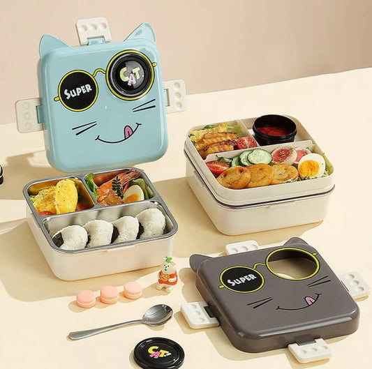 Crazy Cat Stainless Steel Bento Lunch Box