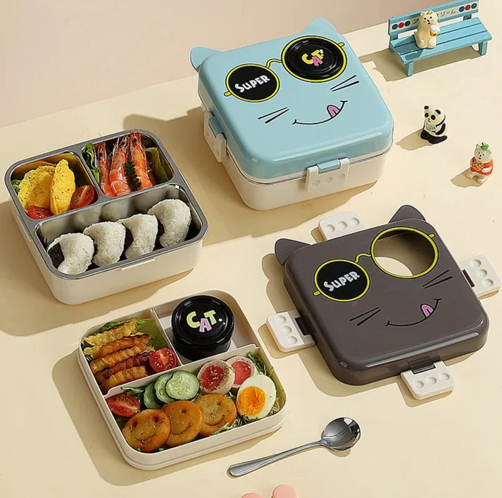 Crazy Cat Stainless Steel Bento Lunch Box