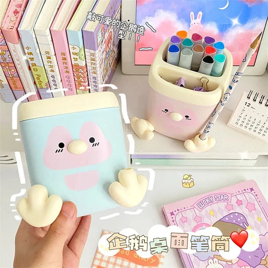 Kawaii Duck Pen Stand with Sharpener