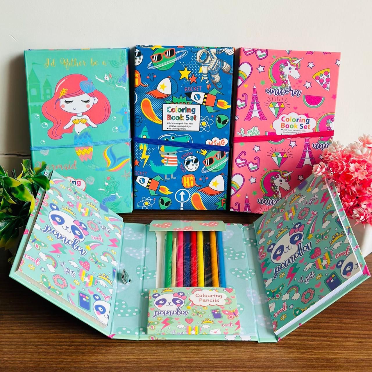 Coloring Book Set with Scratch Book