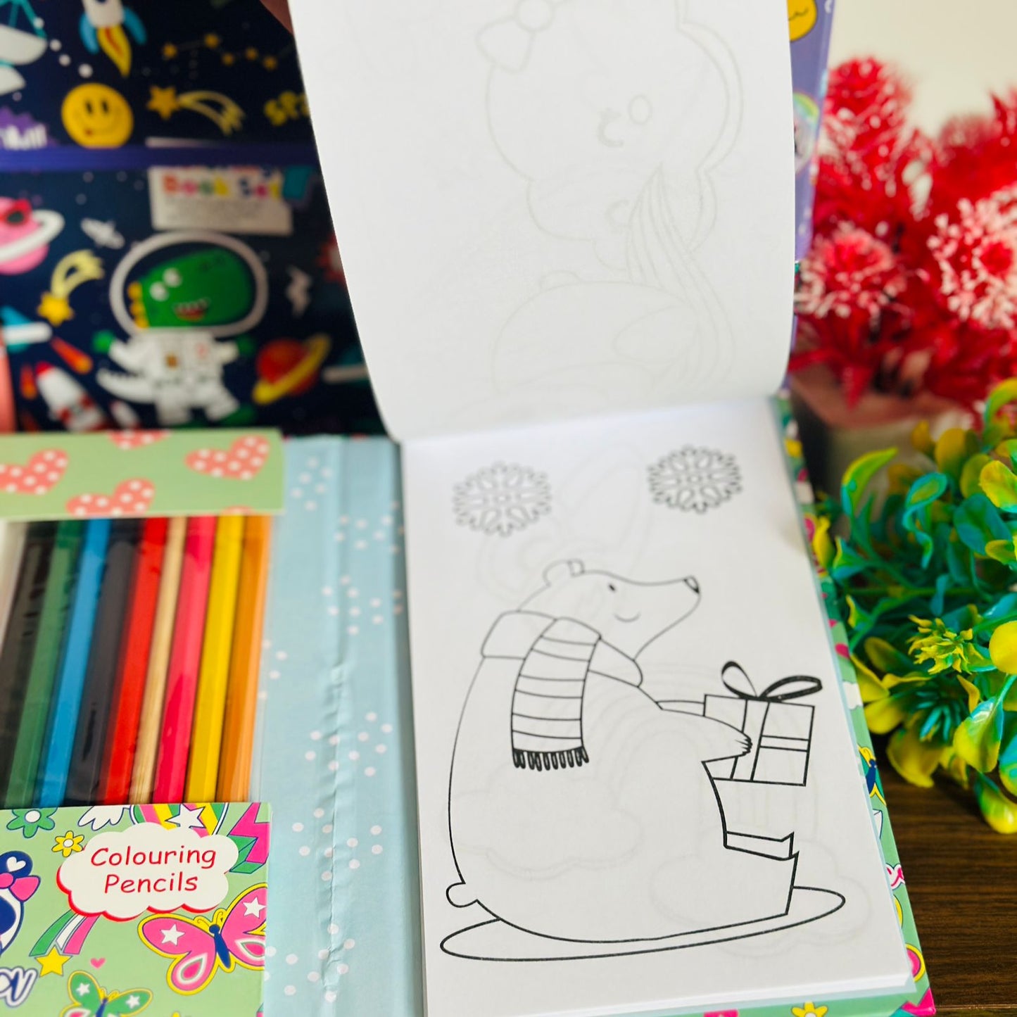 Coloring Book Set with Scratch Book