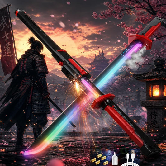 Sparkling LED Katana Sword - Lights, Spark, Battle Sound and Smoke